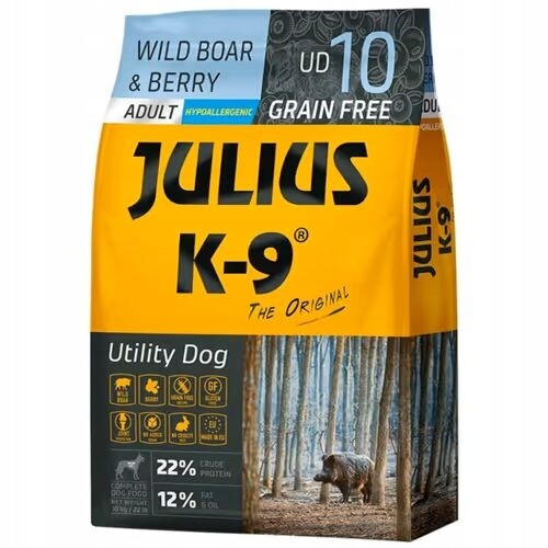 JULIUS K-9 Adult divočák a lesní plody - Výhodné balení: 2 x 10 kg
