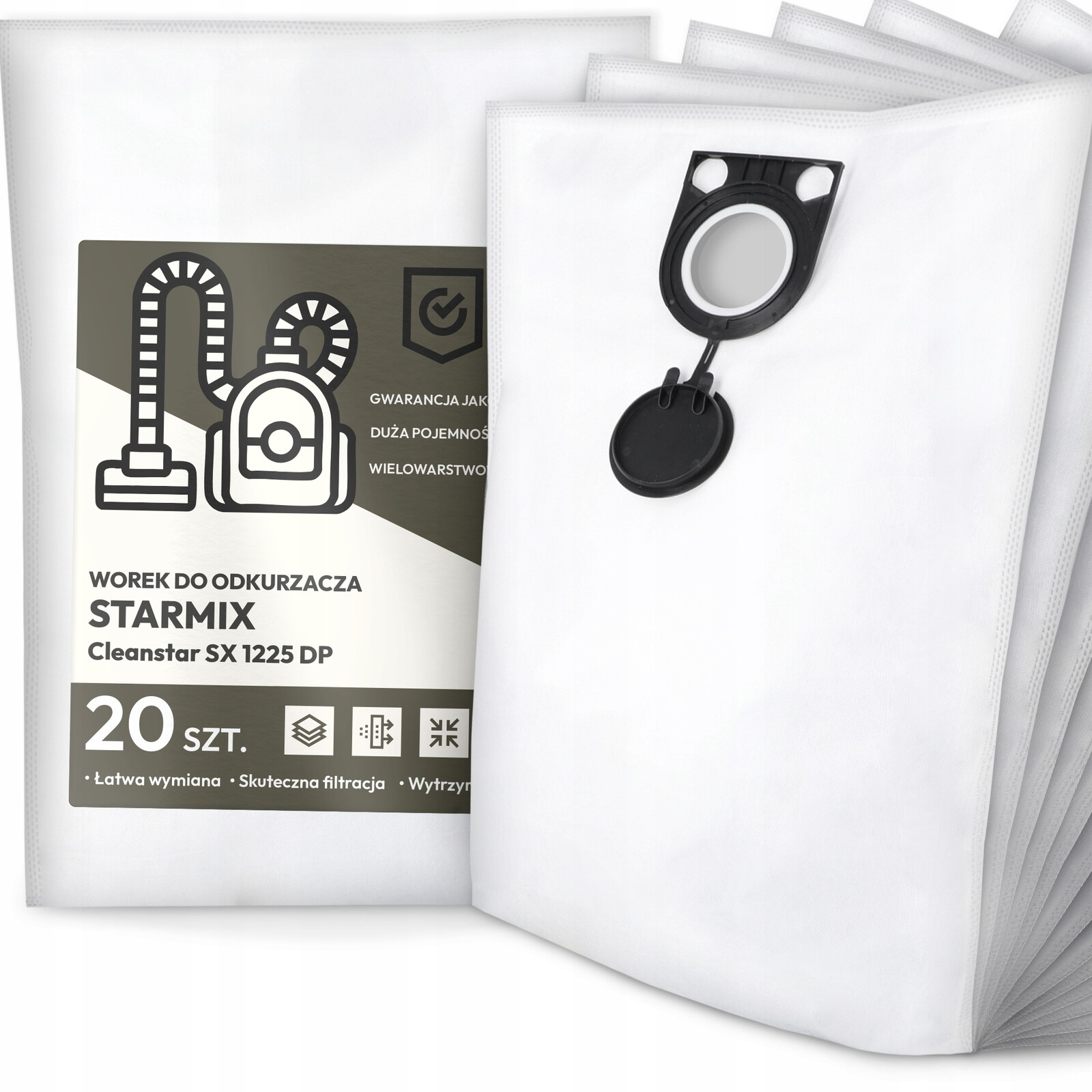 20 x Sáček Do Vysavače Starmix Cleanstar Sx 1225 Dp Syntetický Objemný G9