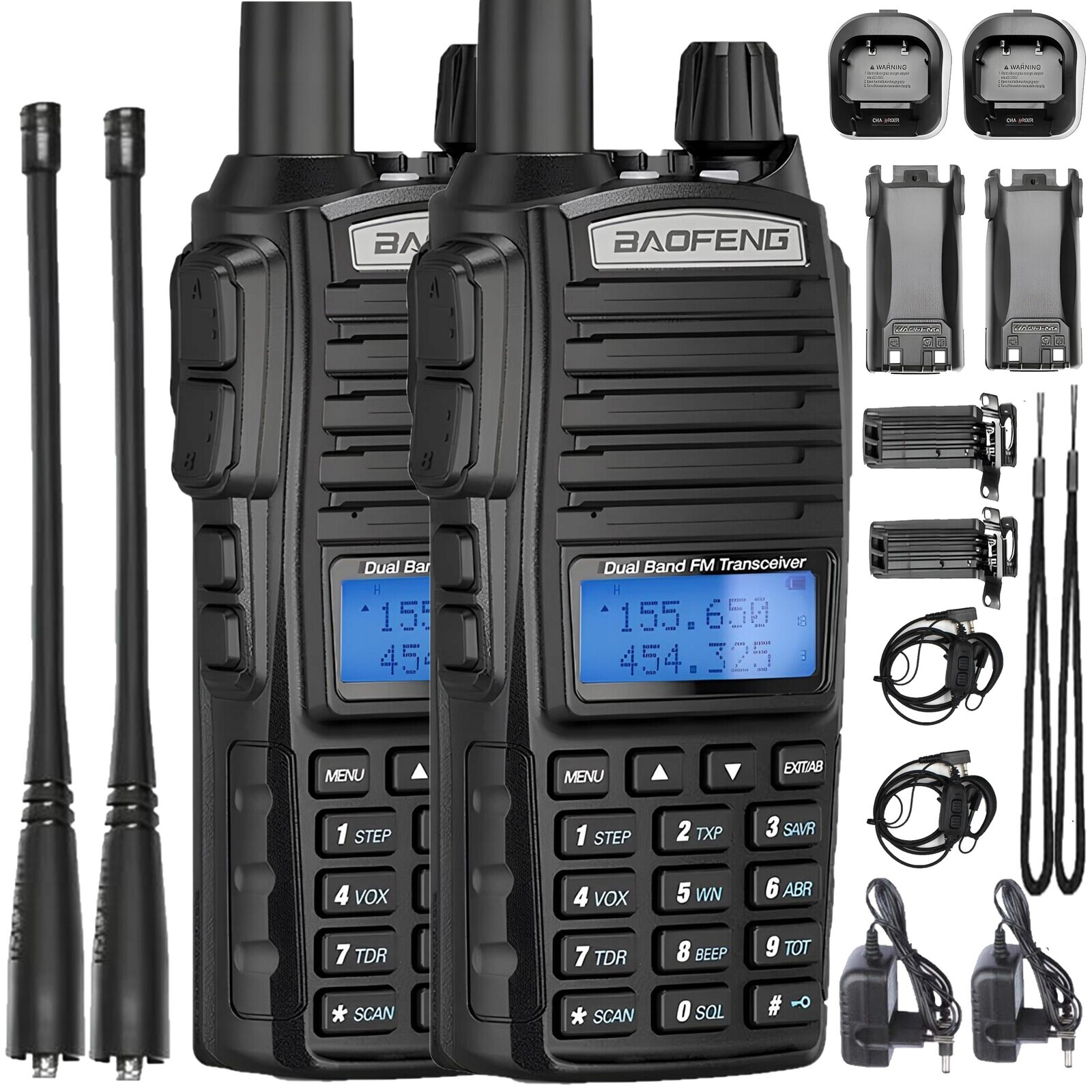 2 X Vysílačka UV-82 Baofeng Walkie Talkie Radiotelefon 5W Fm Rádio