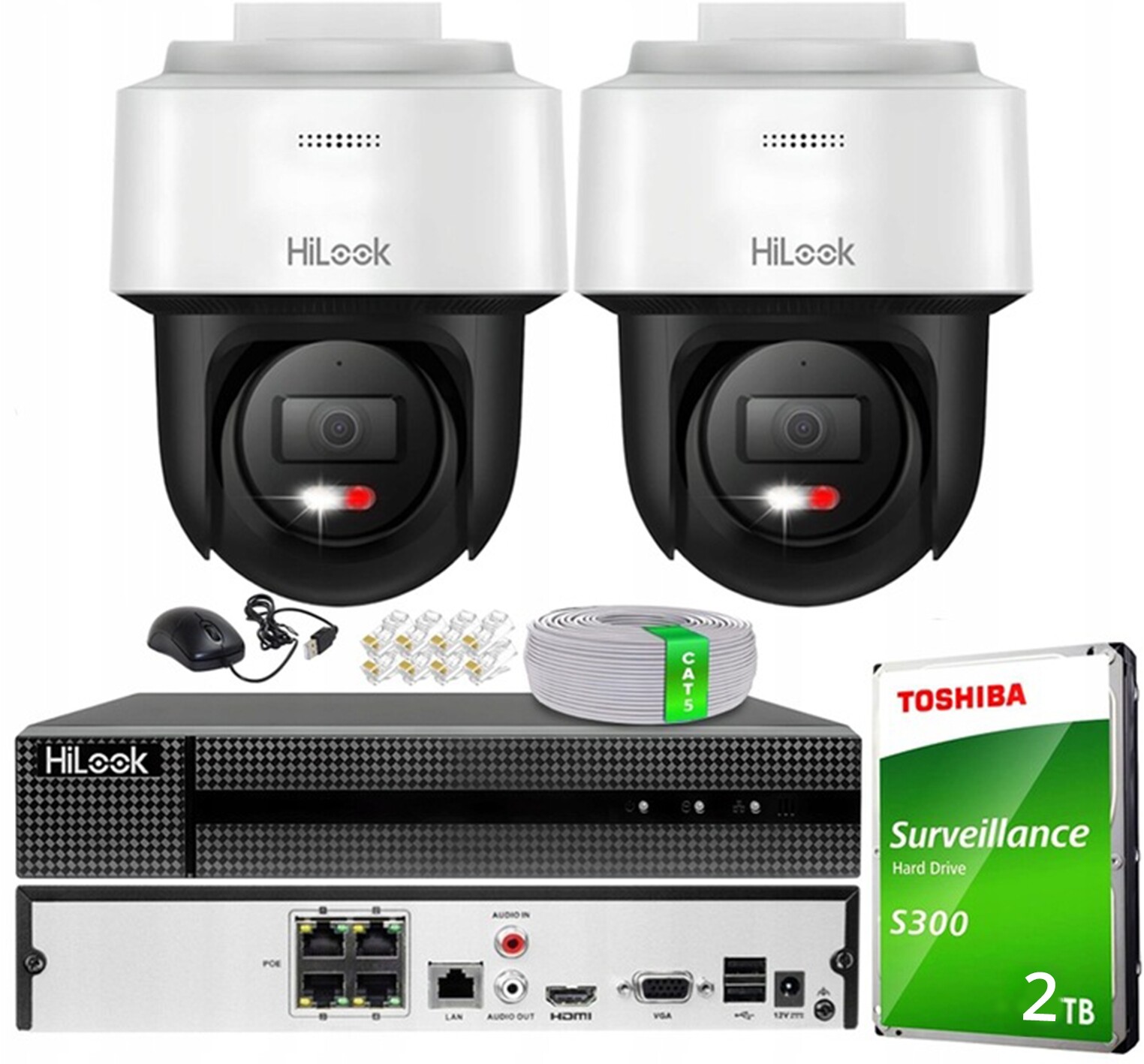 Monitorovací sada 2x Ip kamera 6MPx PTZ-N2C600M-DE HiLook 2TB