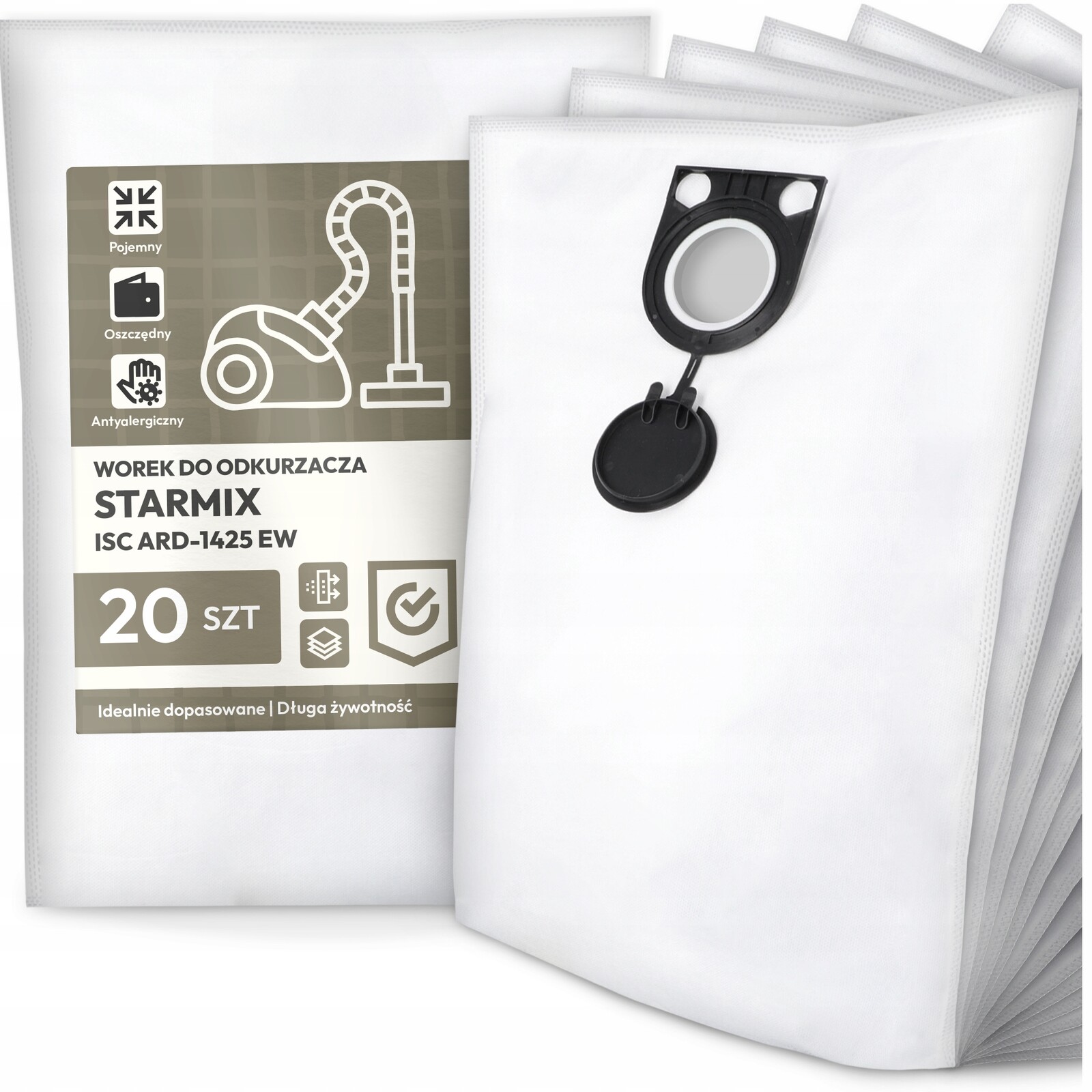 20 x Sáček Do Vysavače Starmix Isc ARD-1425 Ew Syntetický Velký Sáček G9