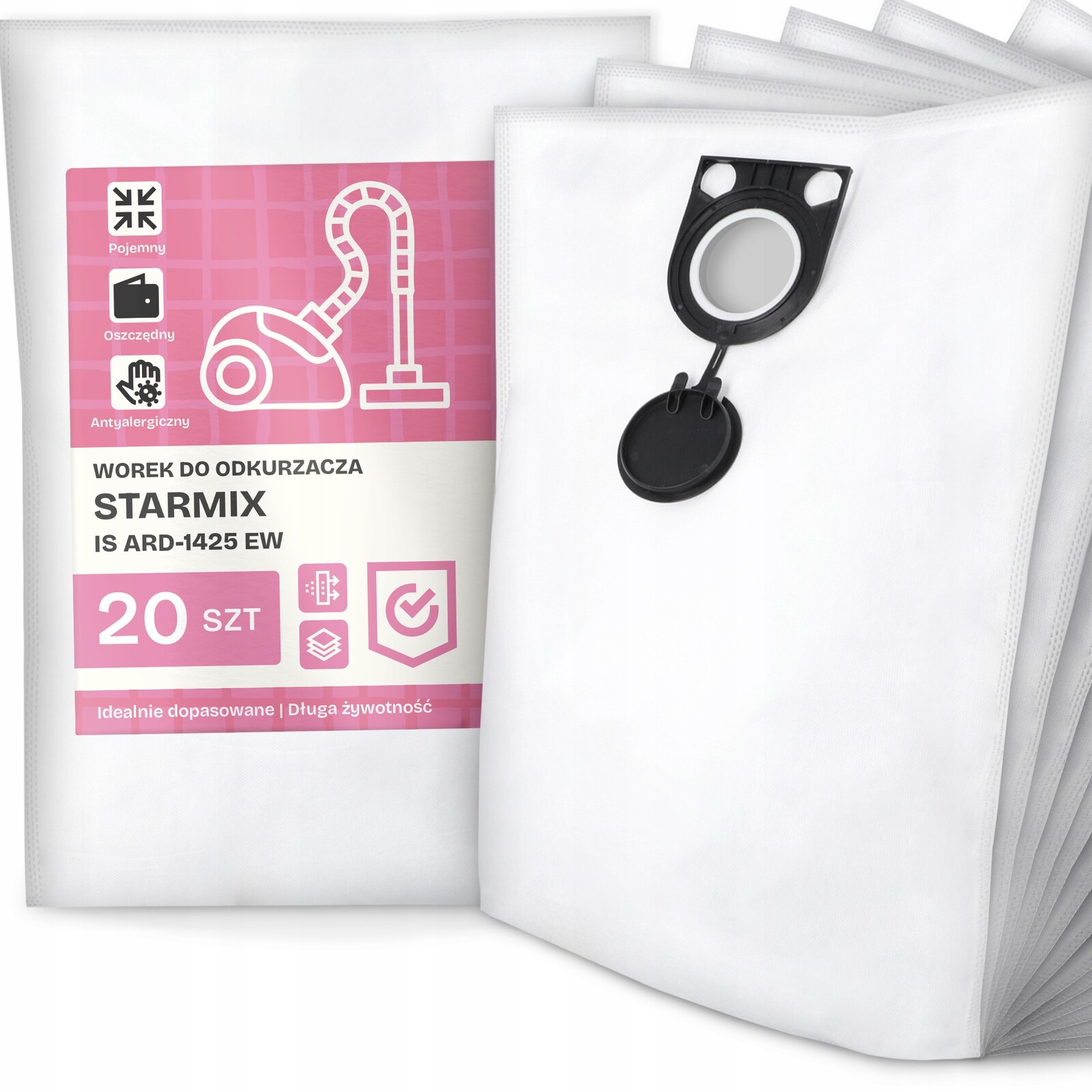 20 x Sáček Do Vysavače Starmix Is ARD-1425 Ew Syntetický Prostorný Velký G9