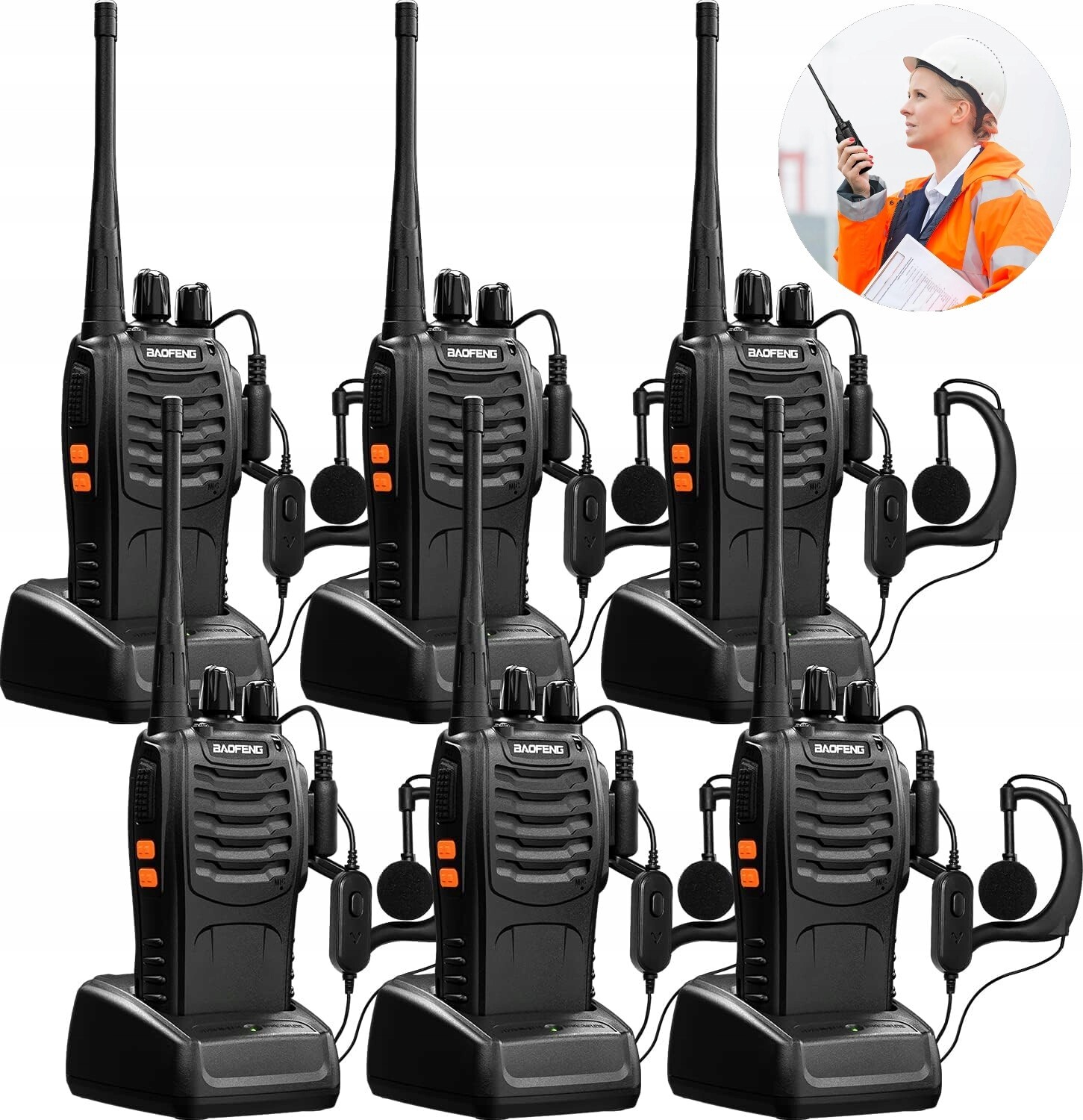 6 x vysílačky Vysílačka BF-888S Pmr Baofeng dlouhým dosahem