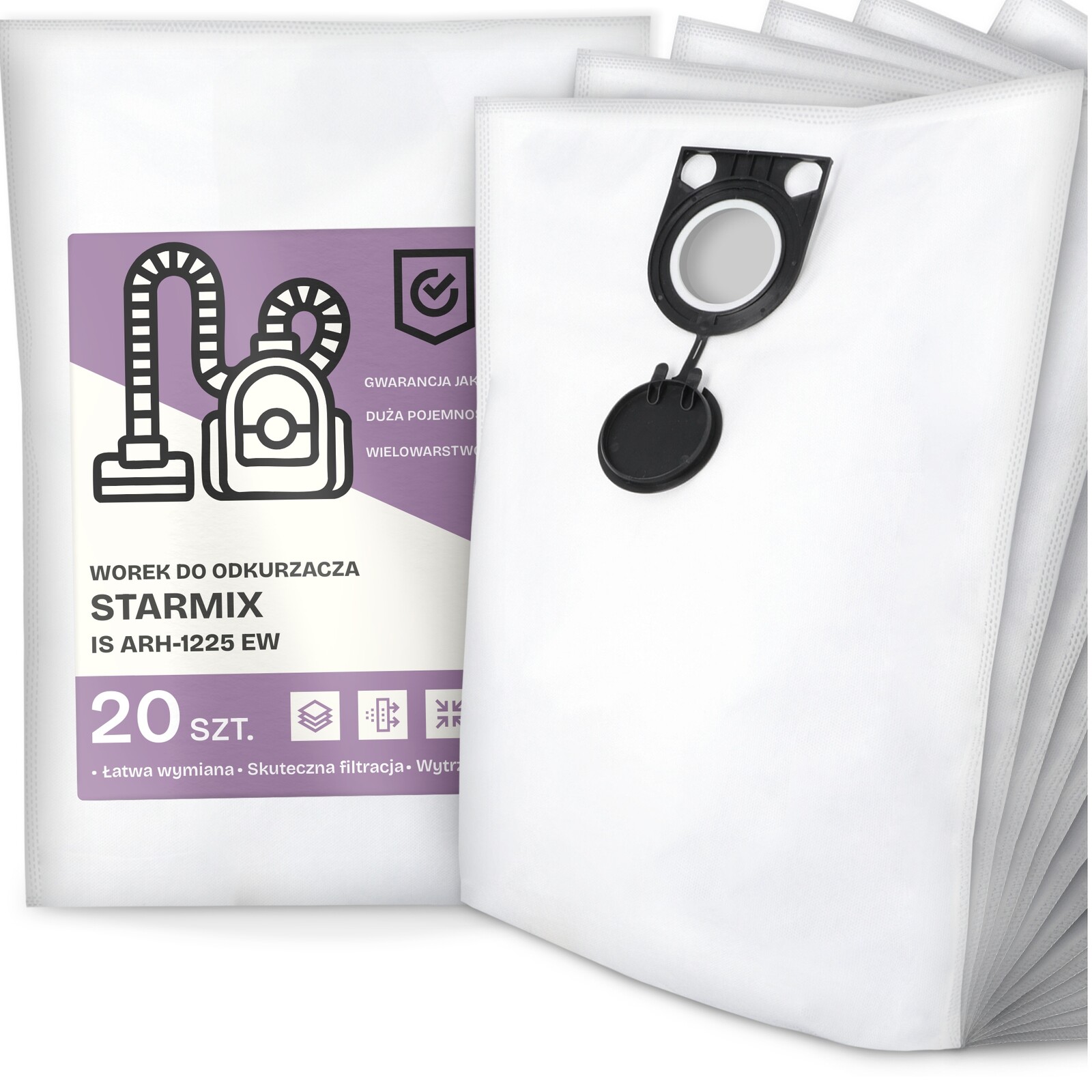 20 x Sáček Do Vysavače Starmix Is ARH-1225 Ew Syntetický Prostorný Sáček G9