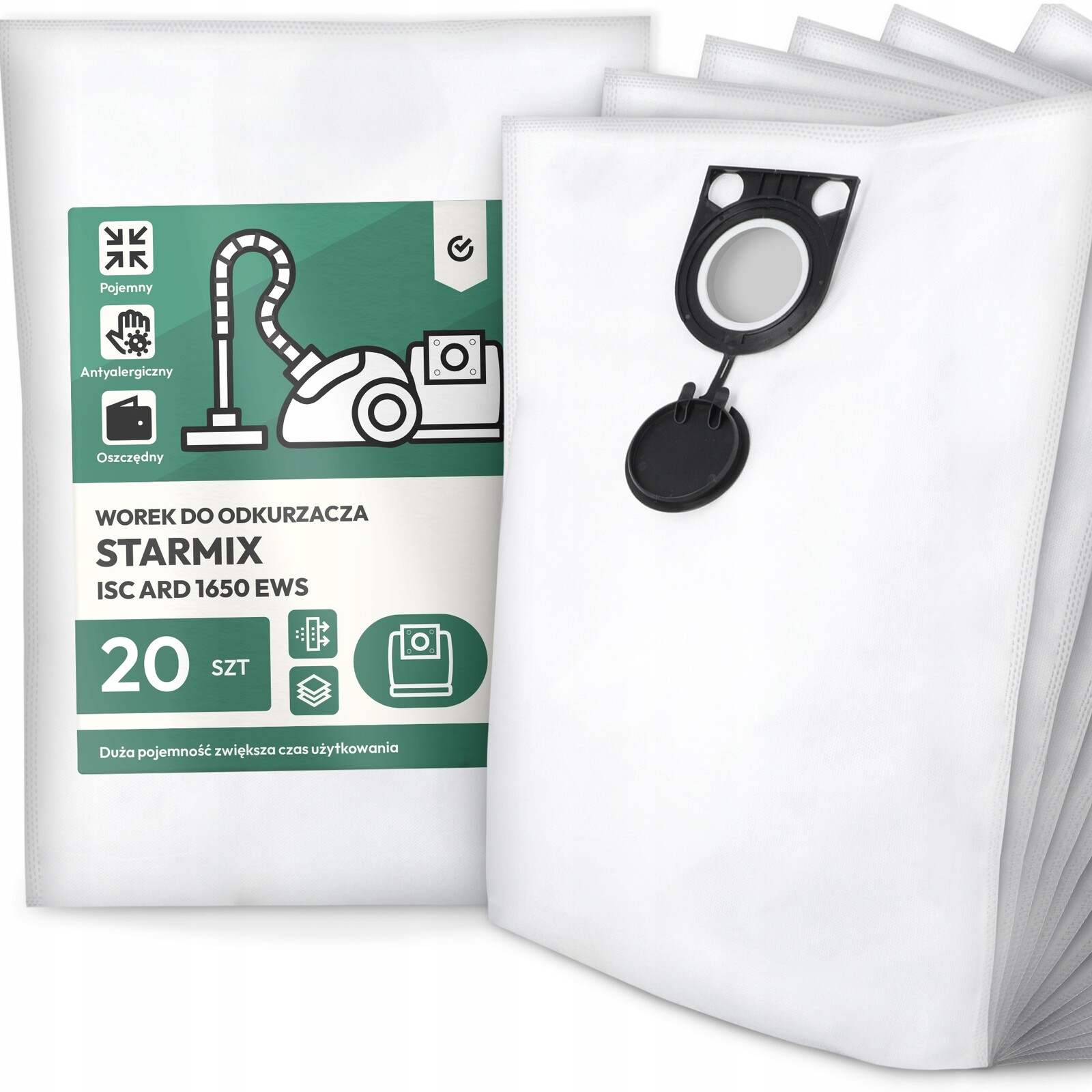 20x Sáček Do Vysavače Starmix Isc Ard 1650 Ews Syntetický Prostorný G9