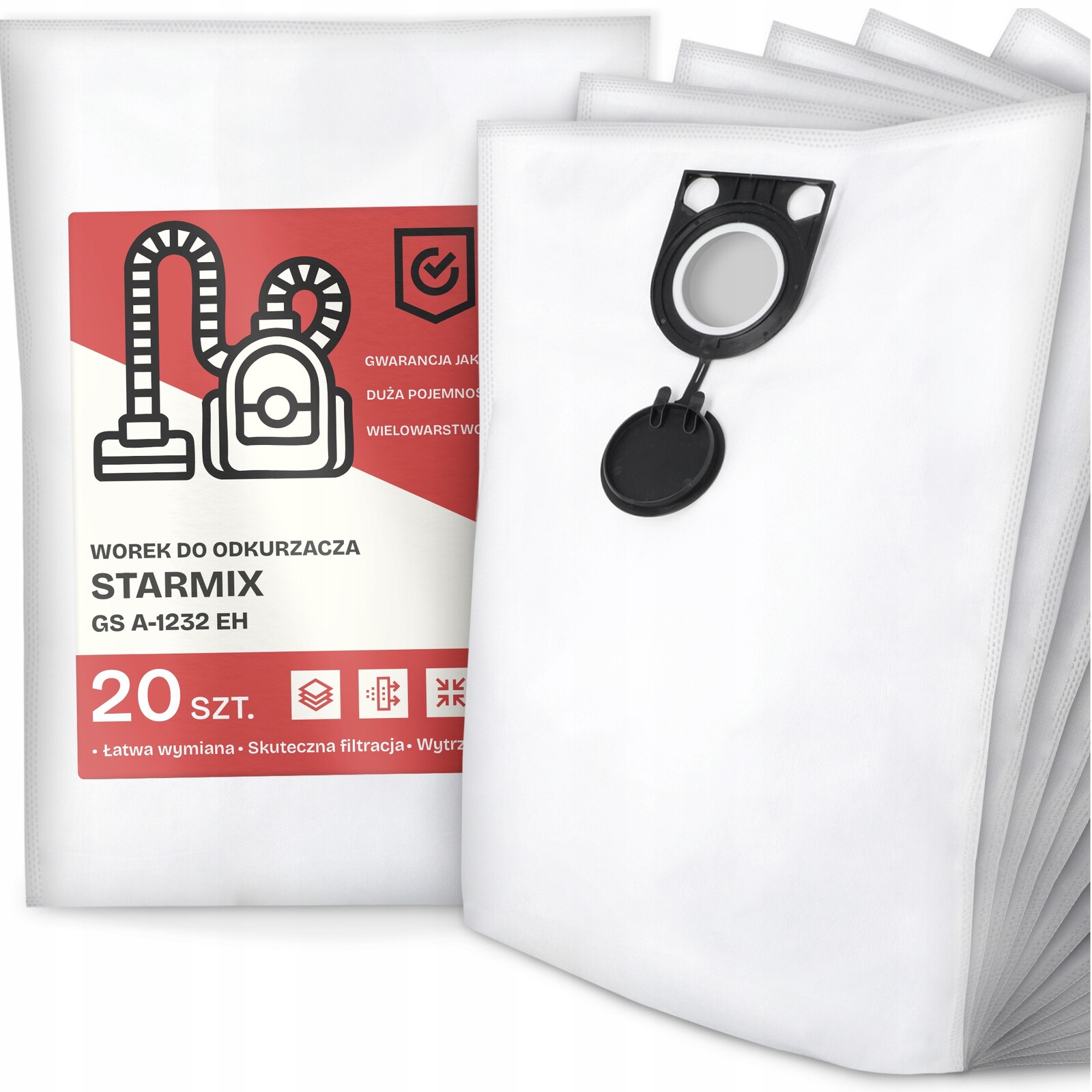 20 x Sáček Do Vysavače Starmix Gs A-1232 Eh Syntetický Prostorný Silný G9