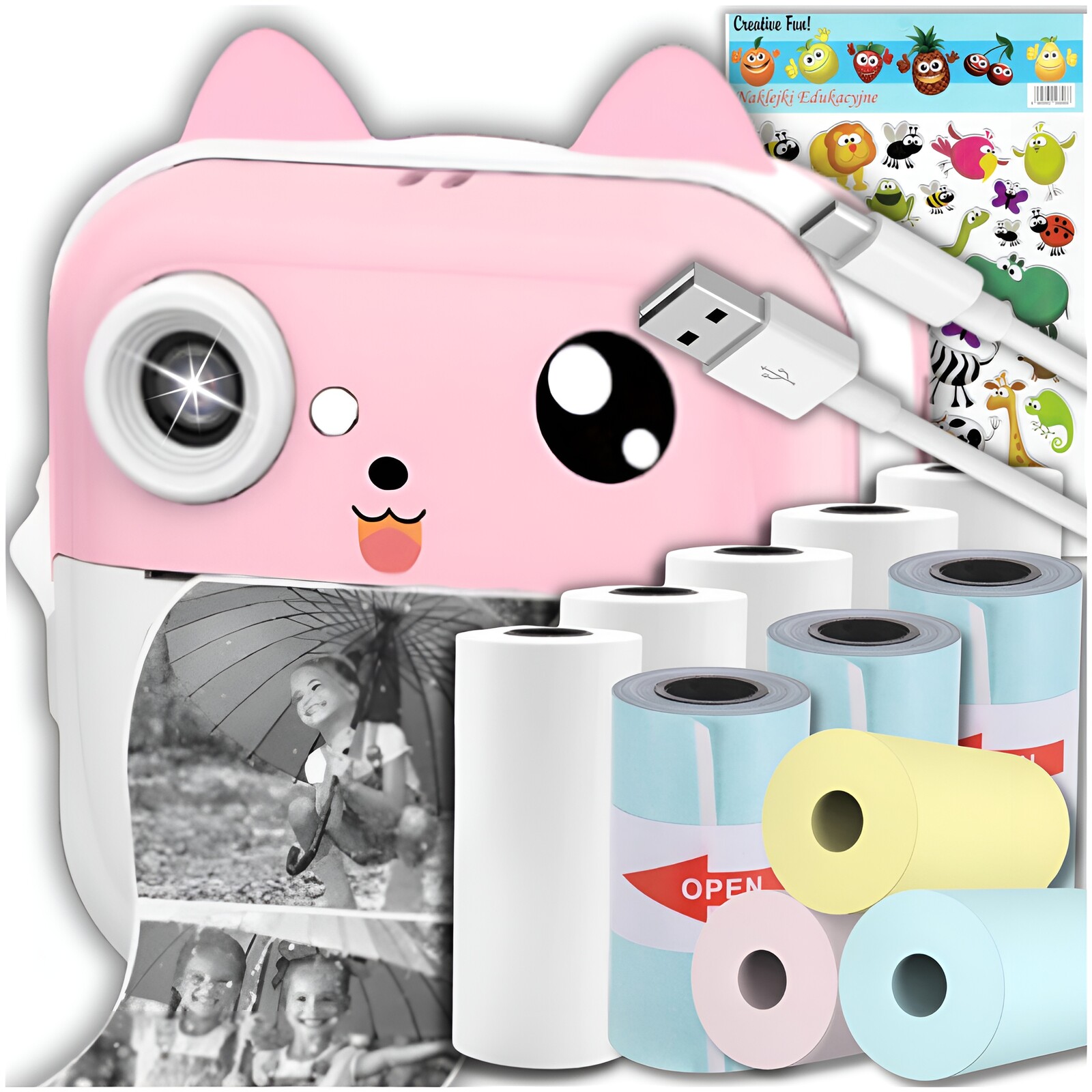 Instantní Fotoaparát Pro Děti Tisk Mini Tiskárna 11 Rolí Samolepky