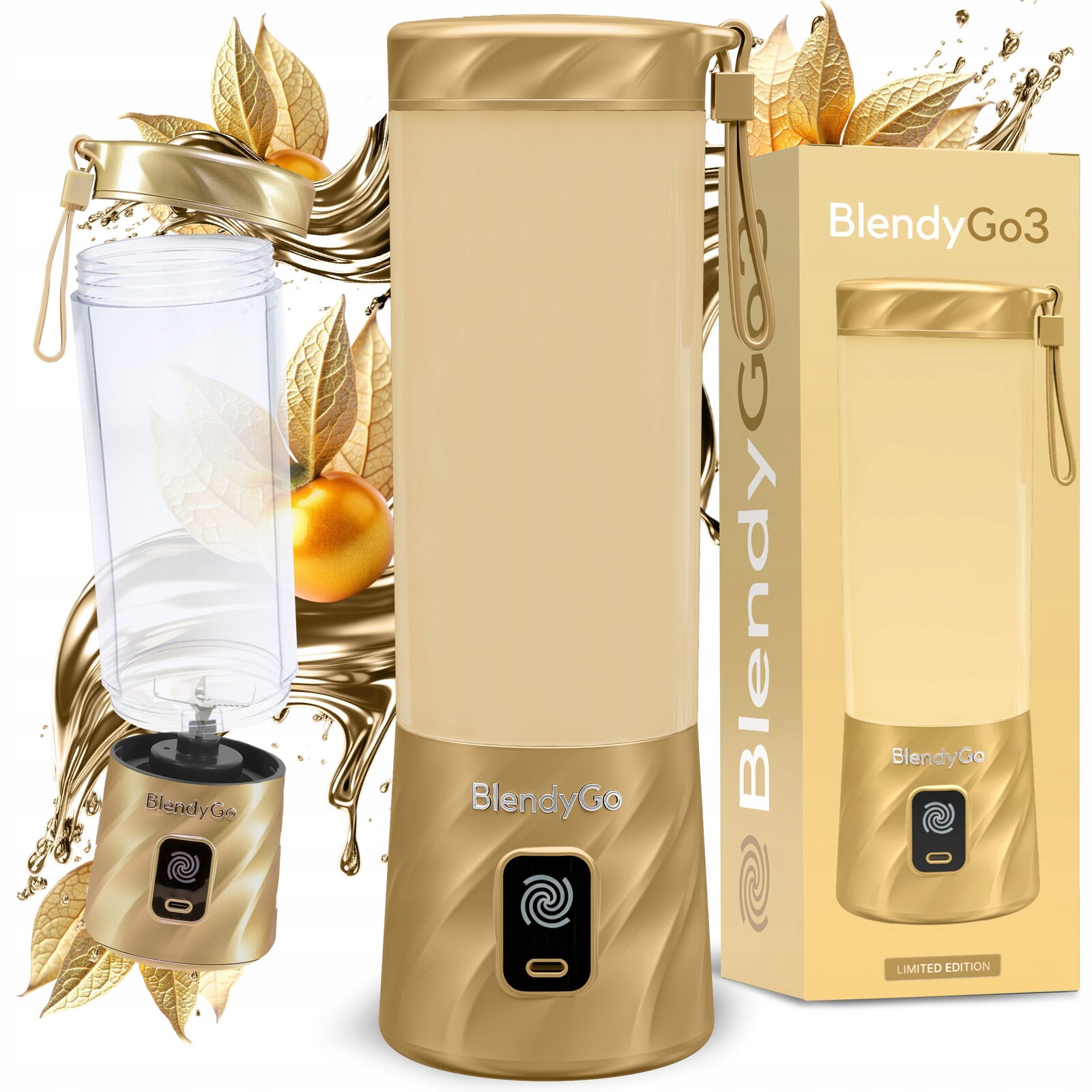 Originální mixér BlendyGo 3 Bezdrátový Usb Limitovaná Nabídka Gold