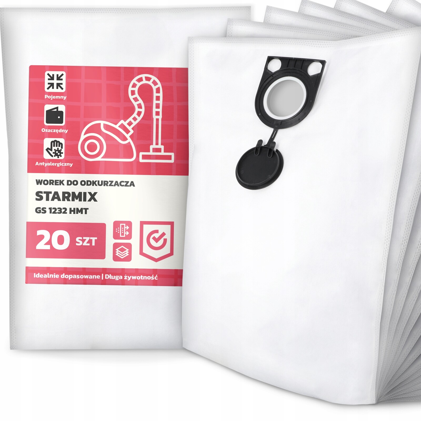 20 x Sáček do Vysavače Starmix Gs 1232 Hmt Syntetický Prostorný Silný G9