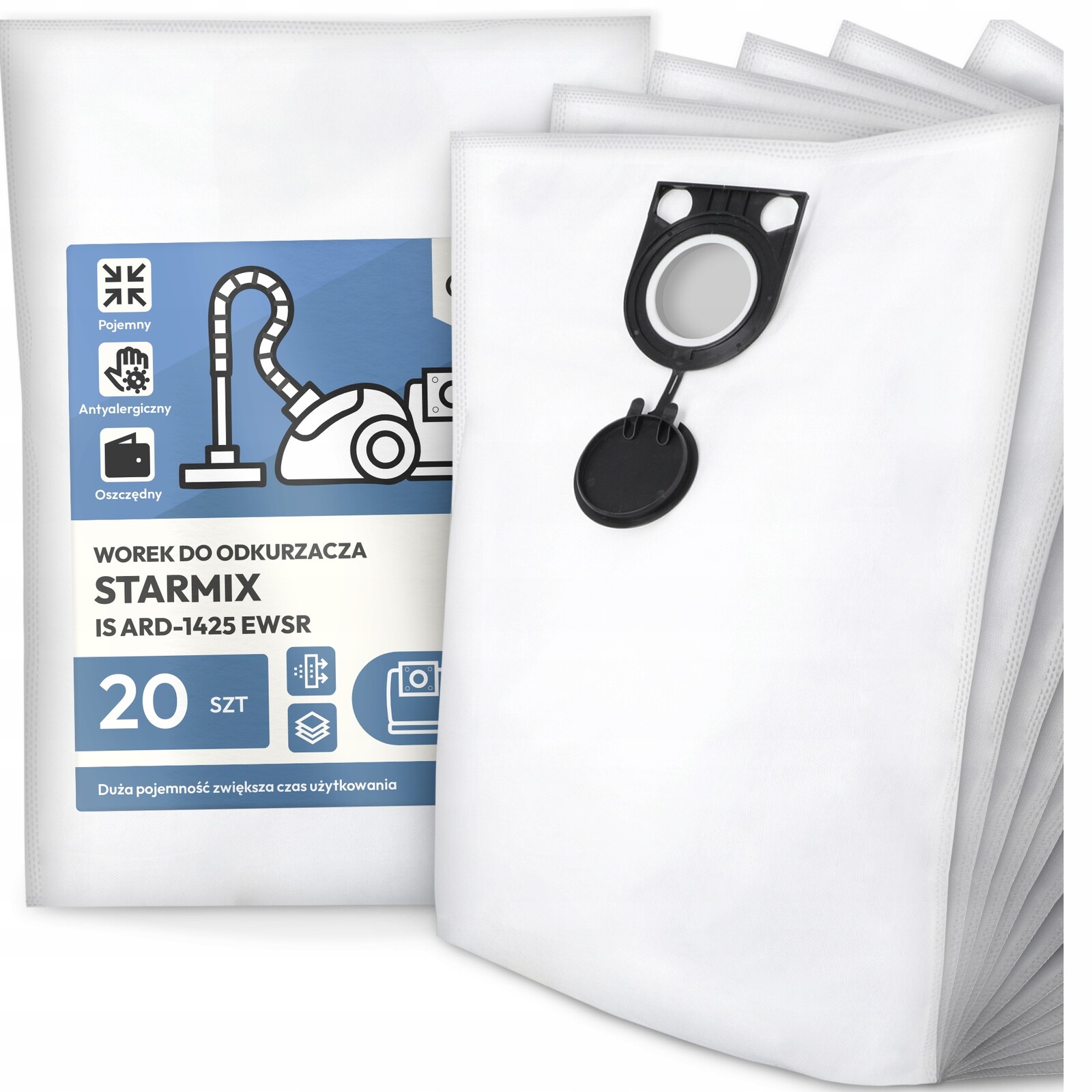 20x Sáček Do Vysavače Starmix Is ARD-1425 Ewsr Syntetický Prostorný G9