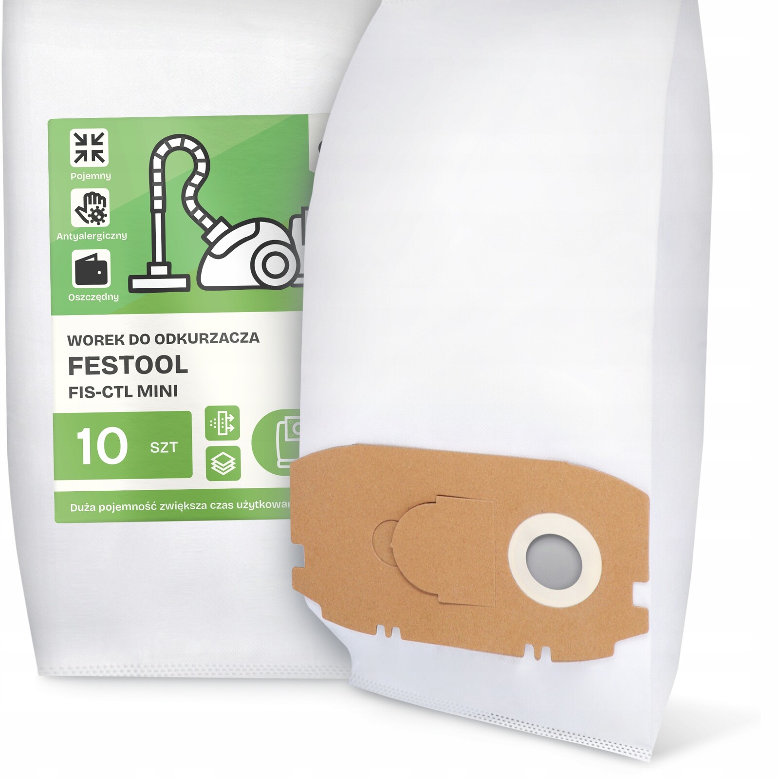 10 x Sáček Do Vysavače Festool Fis-ctl Mini Objemný Silný Velký Sáčky G9-W