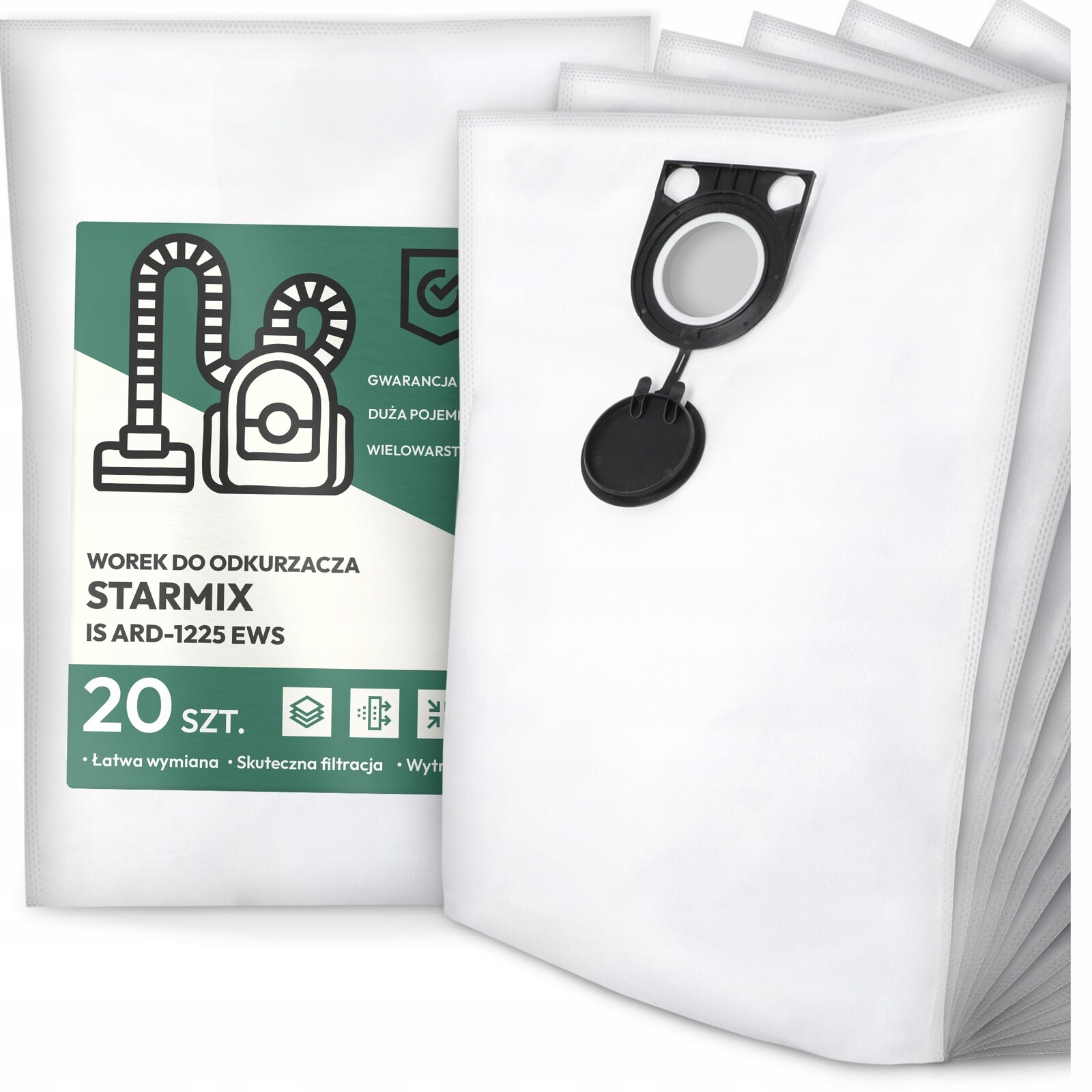 20 x Sáček Do Vysavače Starmix Is ARD-1225 Ews Syntetický Prostorný Velký G9
