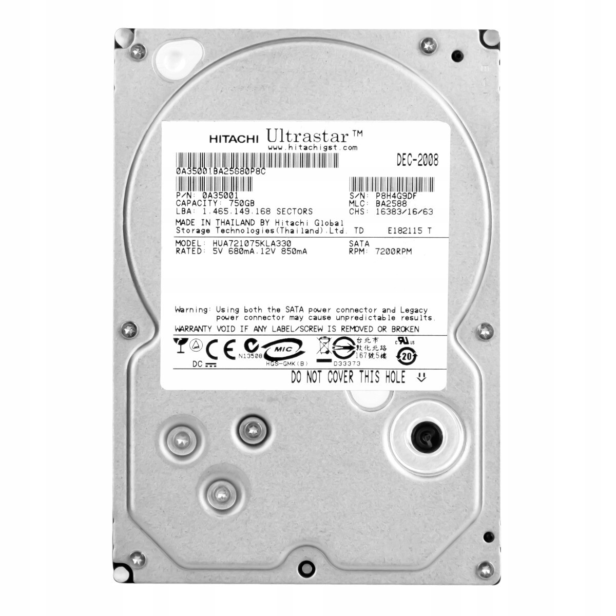 UltraStar A7K1000 750GB 7.2K 32MB Sata II 3.5'' HUA721075KLA330