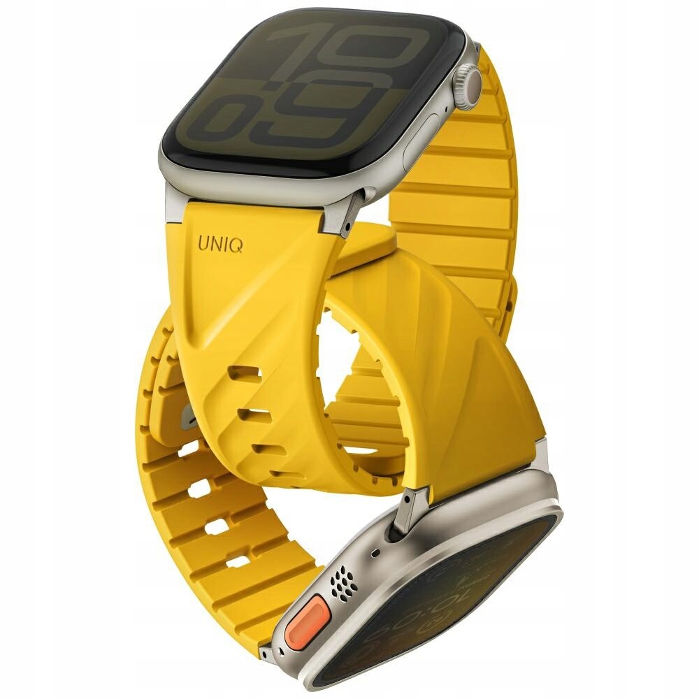Řemínek Uniq Fluo pro Apple Watch 49/46/45/44/42/41/40 mm Magnetic žlutý