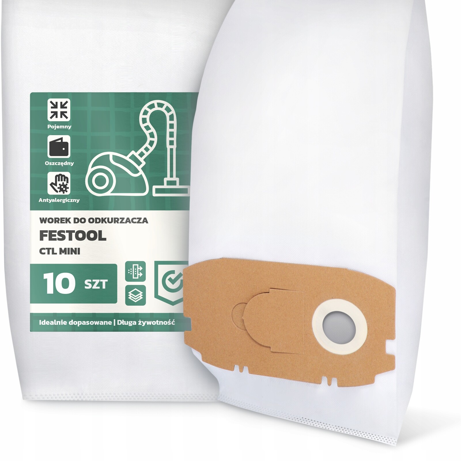 10 x Sáček Do Vysavače Festool Ctl Mini Objemný Silný Odolný Sáčky G9-W