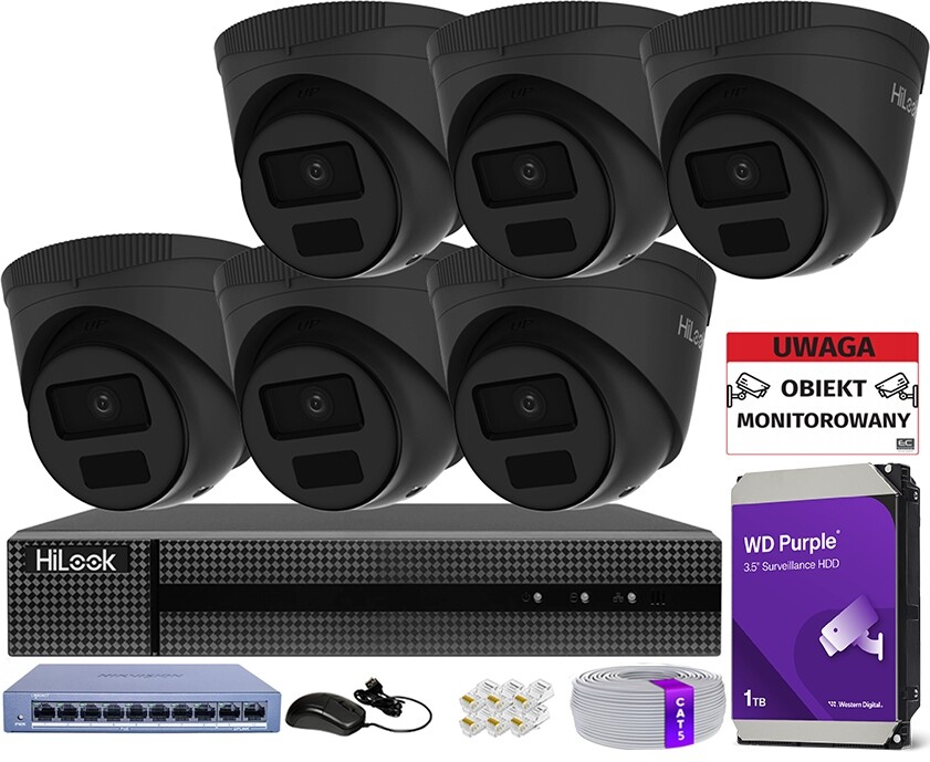 Sada Pro Monitorování Domu 6 Kamer 4MPX Venkovní PoE Ip Hilook Hikvision