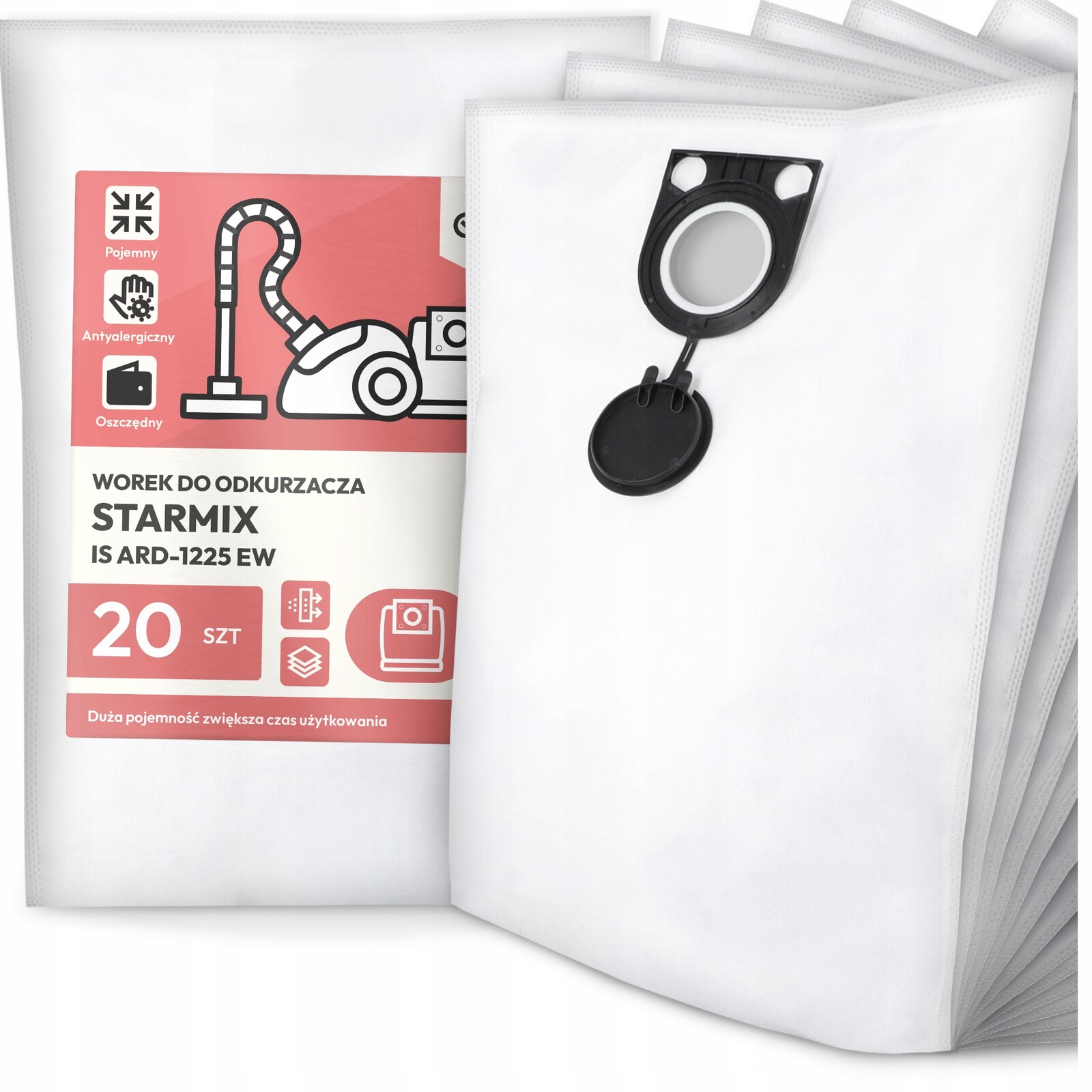 20 x Sáček Do Vysavače Starmix Is ARD-1225 Ew Syntetický Prostorný Sáček G9