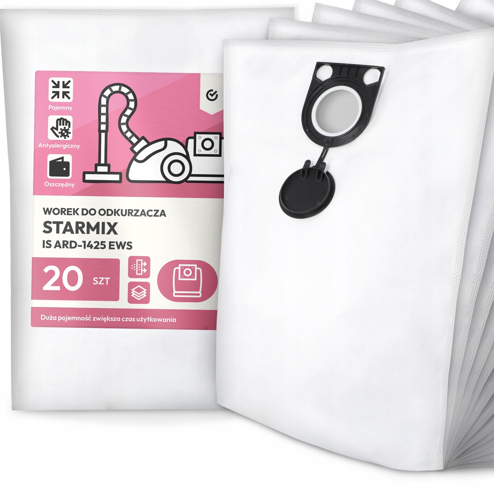 20 x Sáček Do Vysavače Starmix Is ARD-1425 Ews Syntetický Objemný G9