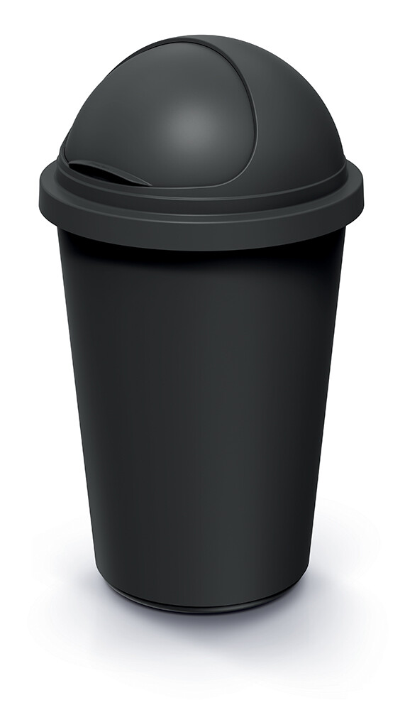 Odpadkový koš Compacta R Roller recyklovaně černý s recyklovaně černým víke