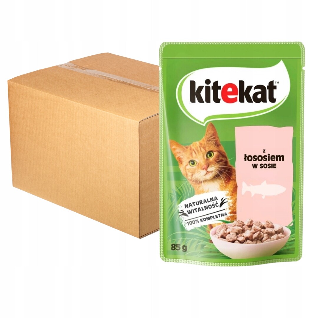 Kitekat Kompletní Krmivo pro kočky s lososem 85 g x 28 kusů