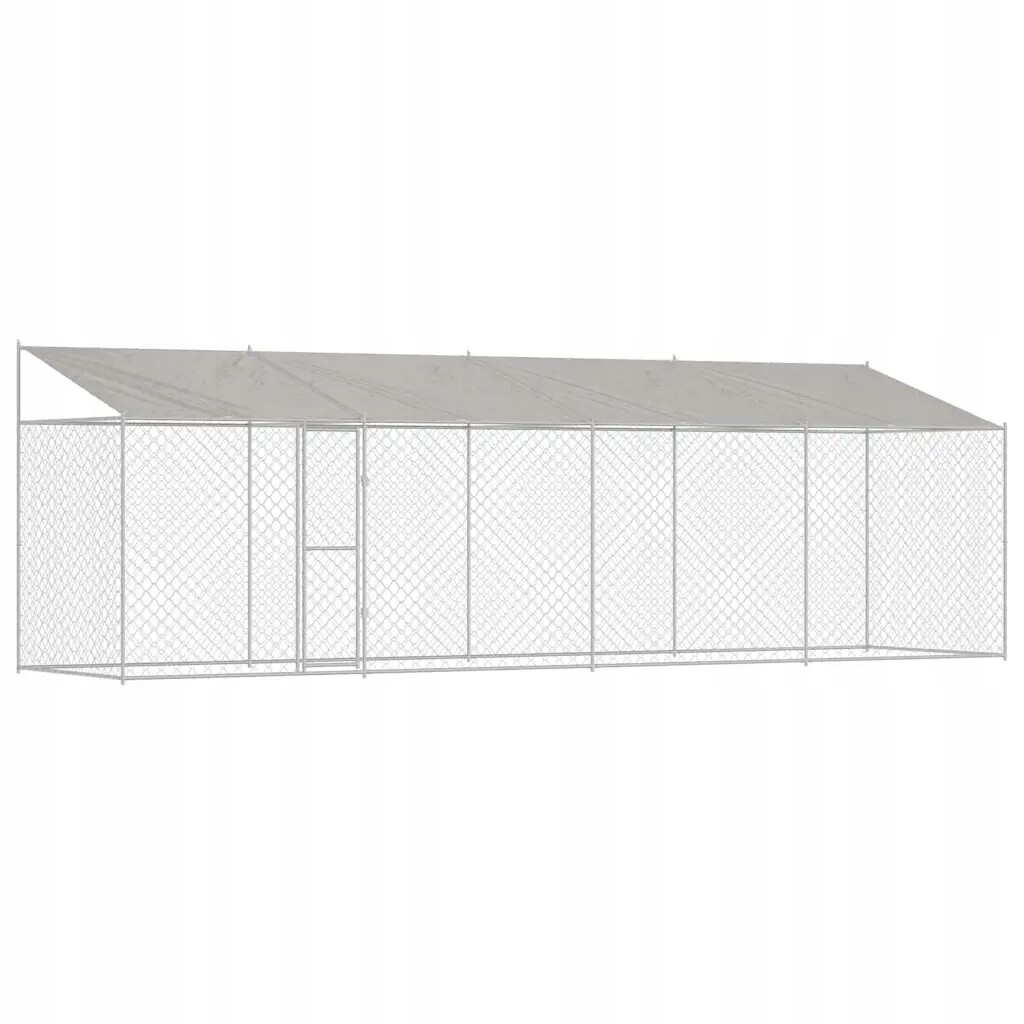 Klec pro psa Stříbrná 800 x 200 x 256 cm Ocel Galvanizovaná