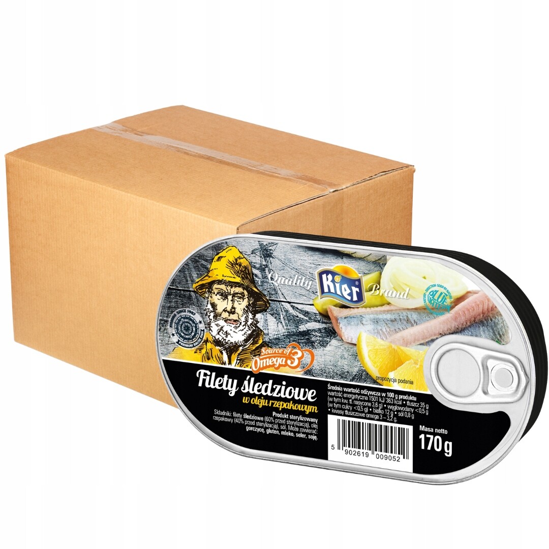 Kier Filety ze sledě v oleji 170 g x 12 kusů