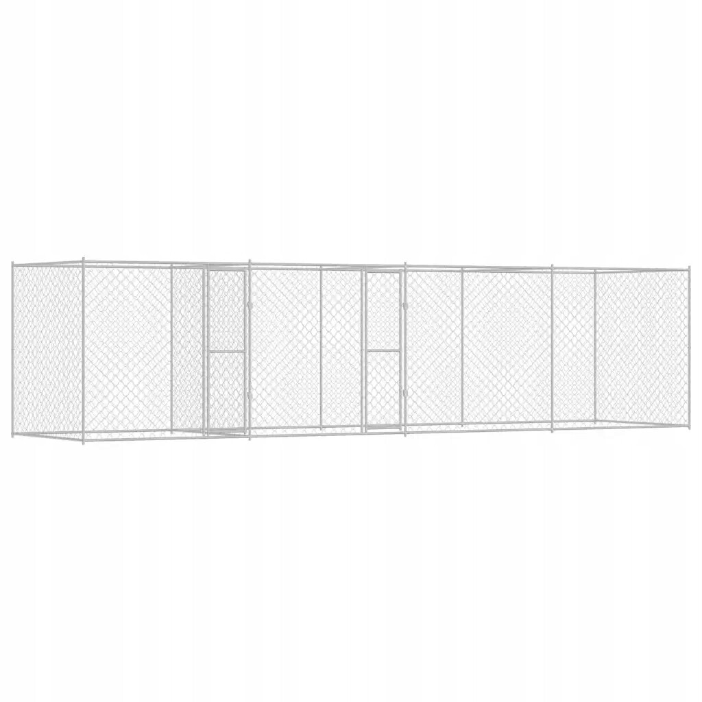 Klec pro psa Stříbrná 800 x 200 x 200 cm Ocel Galvanizovaná