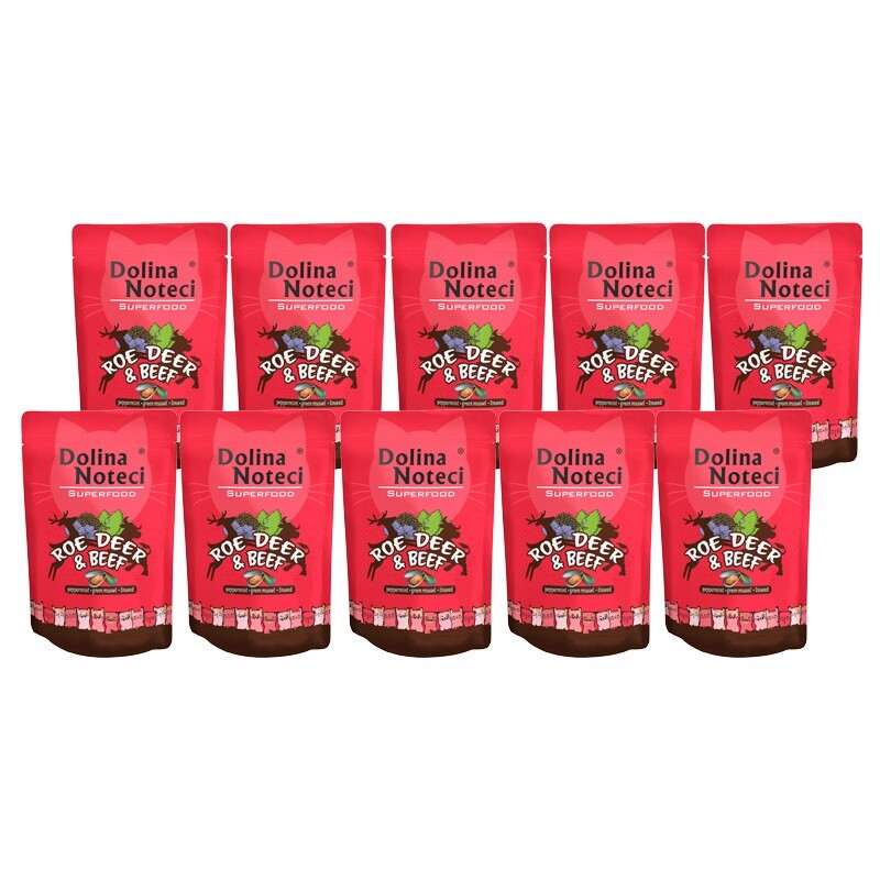 Mokré krmivo pro kočky Dolina Noteci Superfood srnčí sada 10 x 85 g