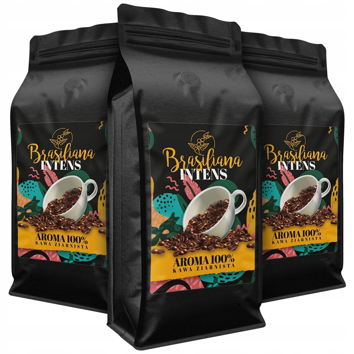 Káva Zrnková Brasiliana Intens 3x1kg 100% Čerstvě Pražená Arabica