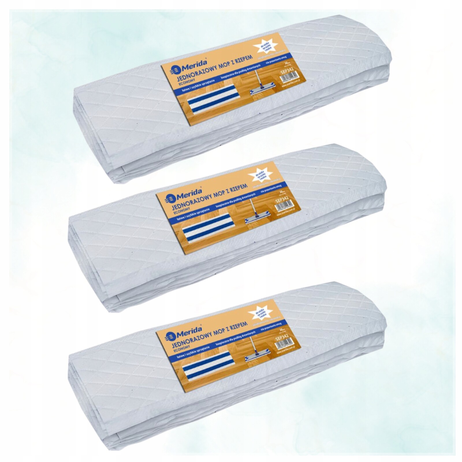 Merida Jednorázový Plochý Mop Economy Mikrovlákno 43x13 cm 3 balíčky