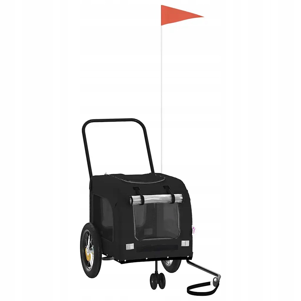 Přívěs na kolo pro zvířata Černý 124.5 x 63.5 x 53 cm