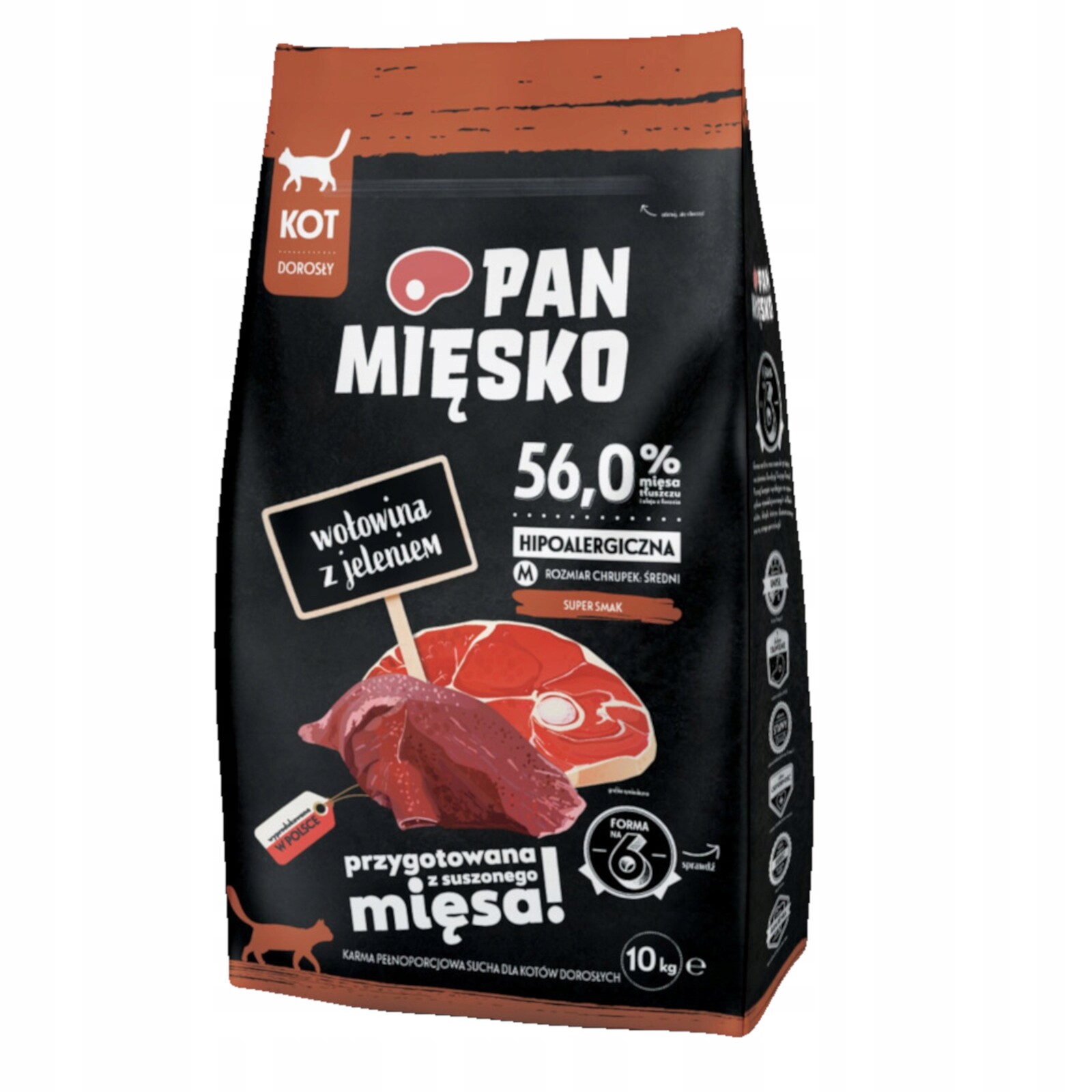 krmivo pro kočky Pan Mięsko Hovězí s jelenem M 10 kg