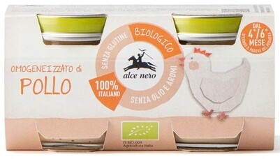 Bezlepkový Kuřecí Krém Od 4 Měsíců Bio (2 x 80 g) 160 g Alce Nero