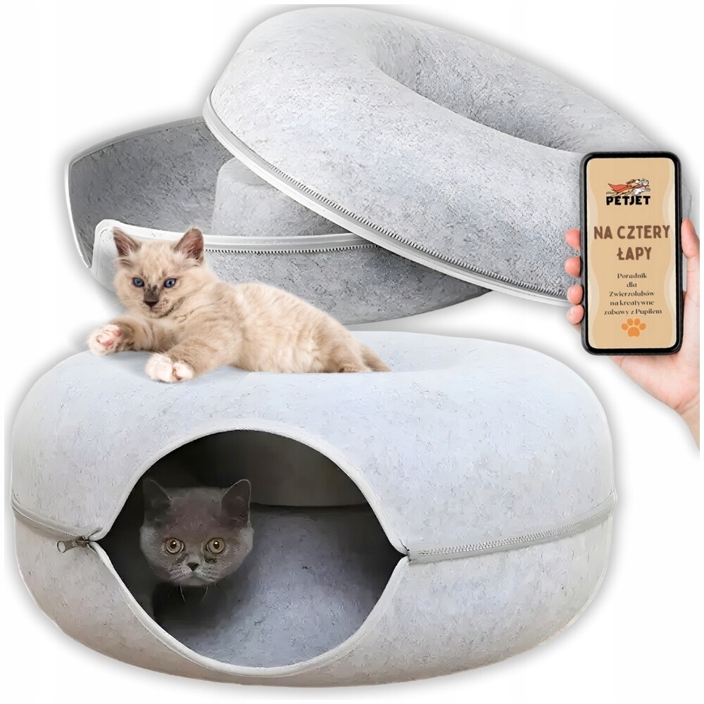 Pelíšek Hračka Pro Kočku S Tunelovou Potah Domečkem Pro Kočky Kulatý