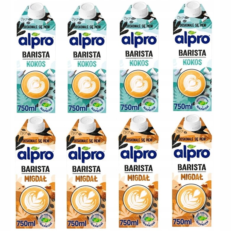 Bez laktózy bez lepku Alpro Barista Coconut & Almond, Kokos Mandle 8x750 ml