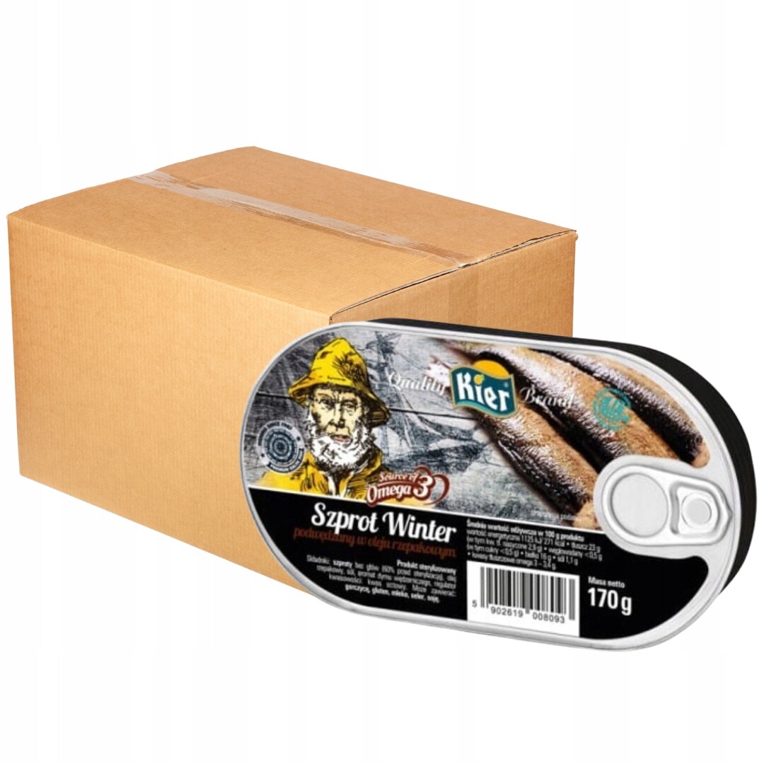 Šprot Kier Zimní uzený v řepkovém oleji 170g x 12 kusů