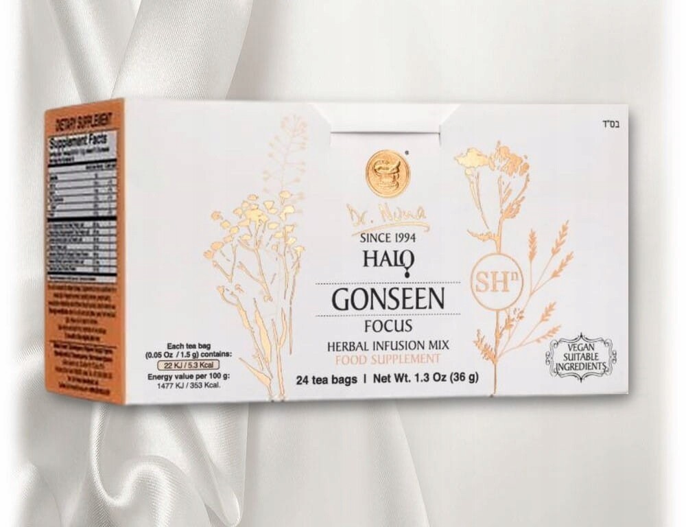 Halo Gonseen Focus čaj s Ginkgo Biloba Paměť, Energie 24 sáčků. Dr. Nona