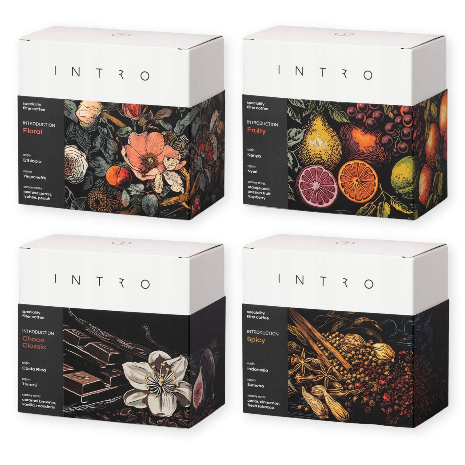 Dárková Sada Káva zrn 4x250g Dárek sada speciální Káva