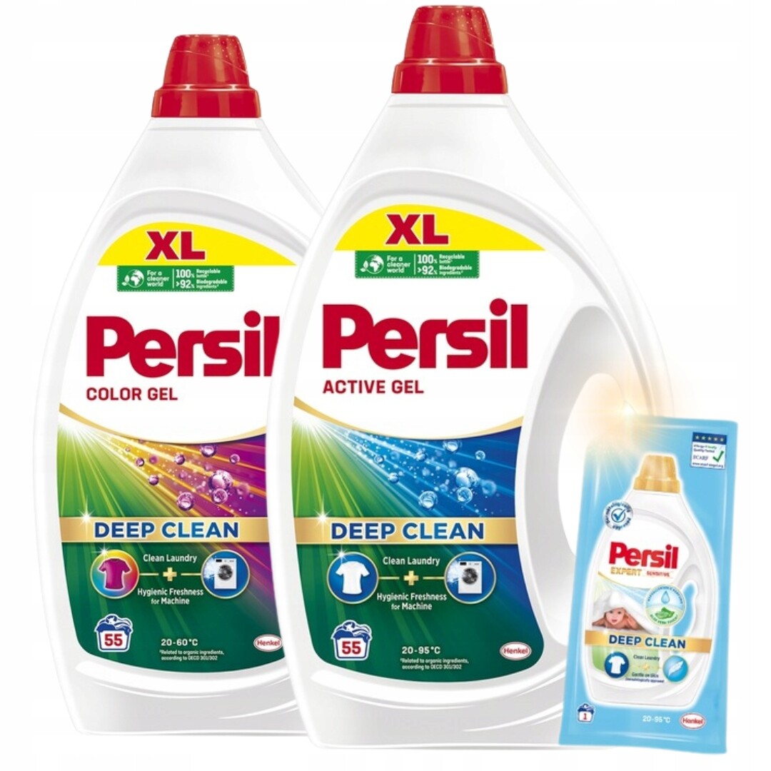 Persil Active prací Gel na bílé a barevné prádlo 2,475 l, 55 praní x 2 Dárek