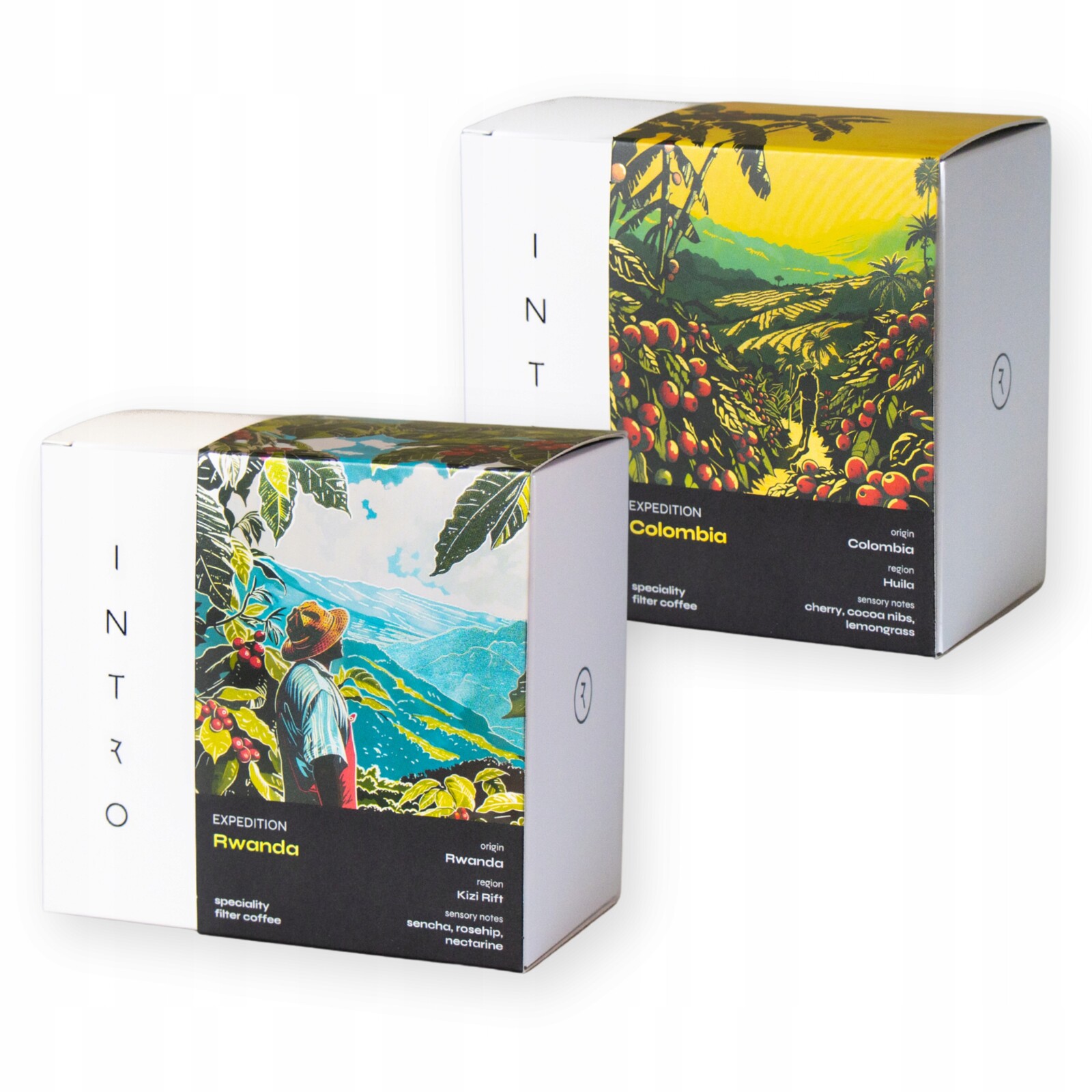 Sada Káva zrn 2x250g Rwanda A Kolumbie Speciální filtrovaná Káva