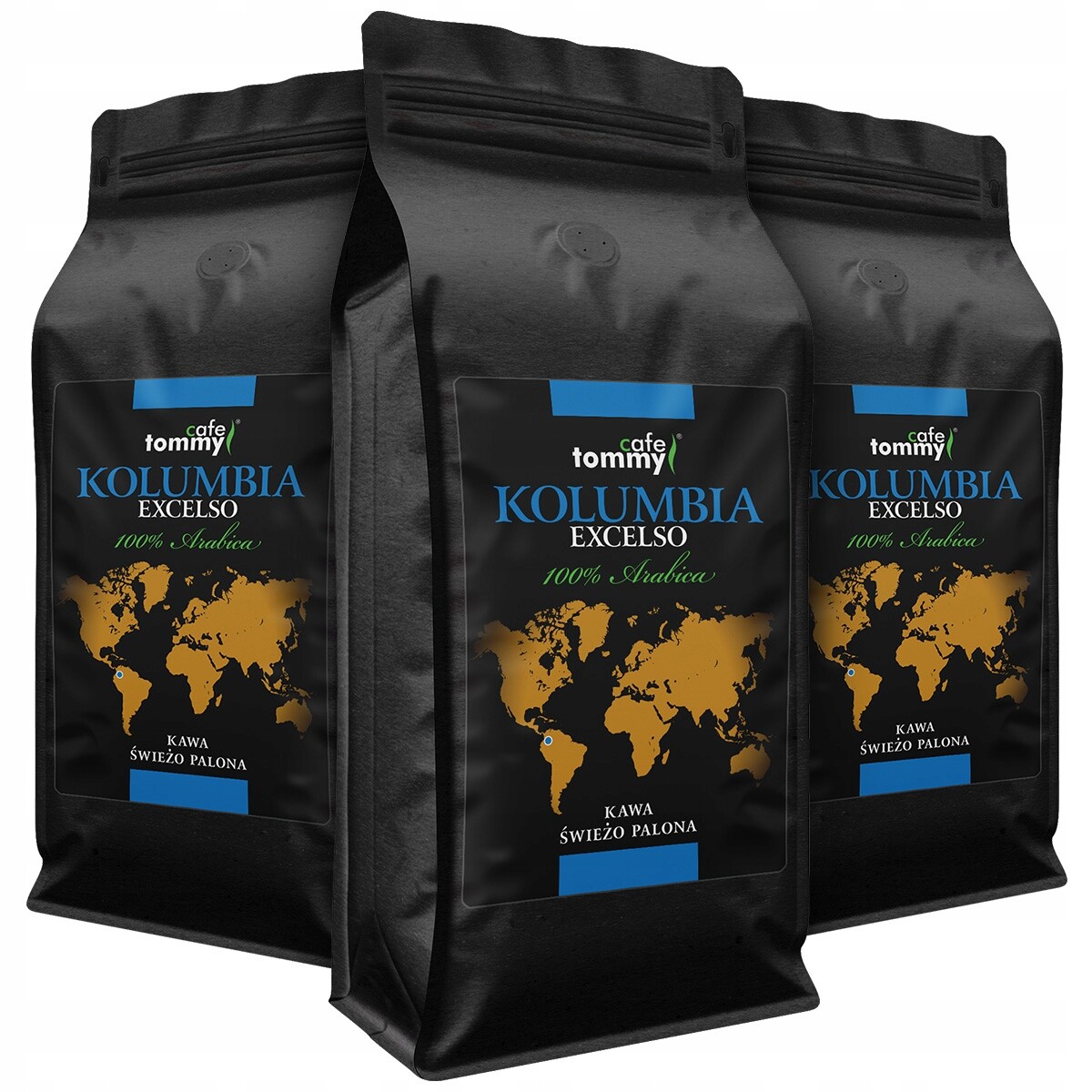 Káva Zrnková Kolumbie Excelso 3x1kg 100% Čerstvě Pražená Arabica Tommy Cafe