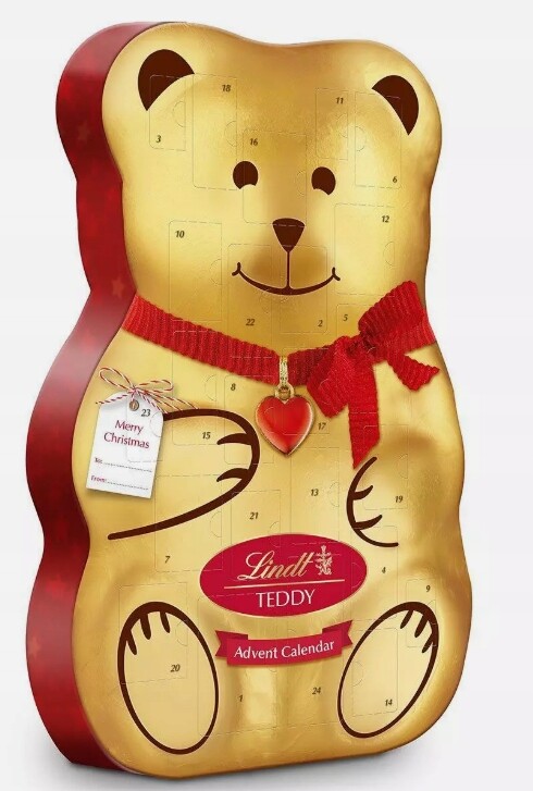 Adventní kalendář Lindt Teddy 3D 150g Medvídek teddy konvexní mikulášské svátky
