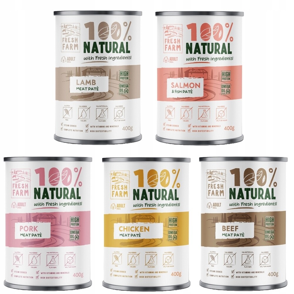 Fresh Farm Bezobilná Paštika MIX 5 Příchutí 24X400 G