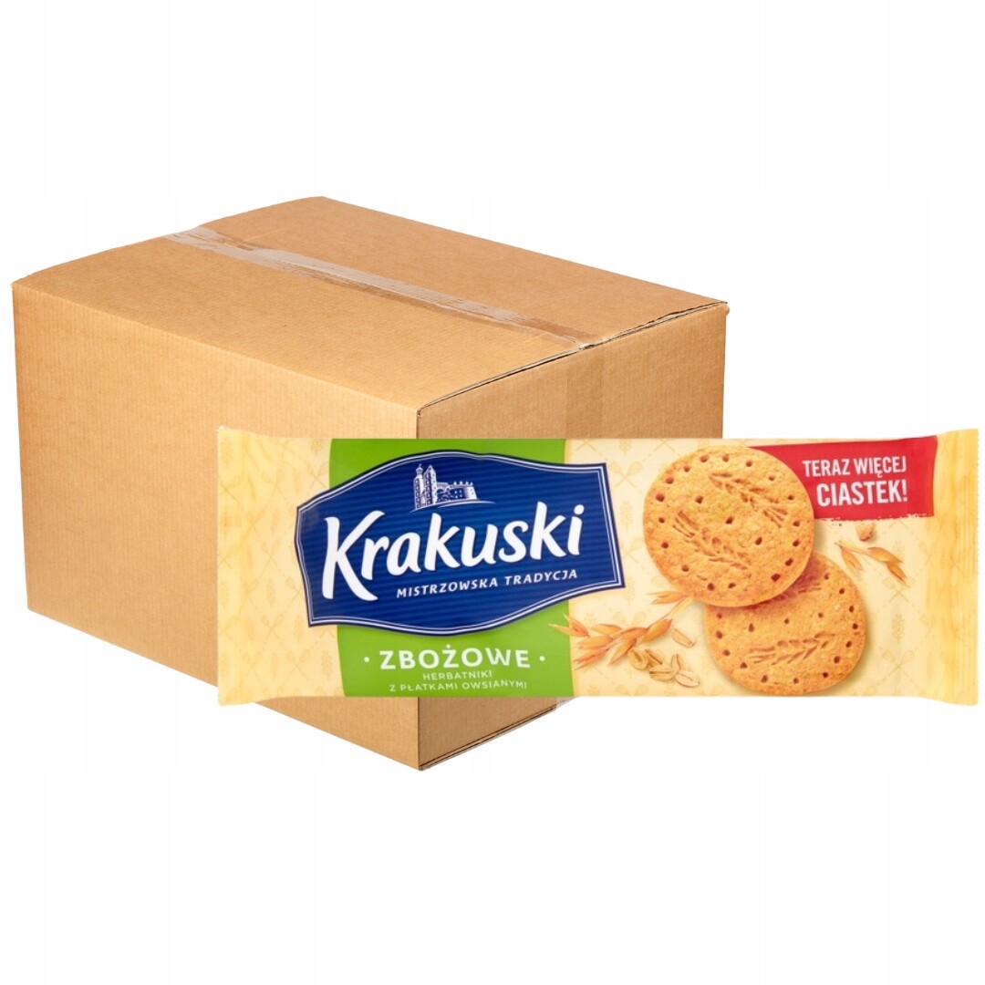 Krakuski cereální Sušenky s ovesnými vločkami 201 g x 24 kusů