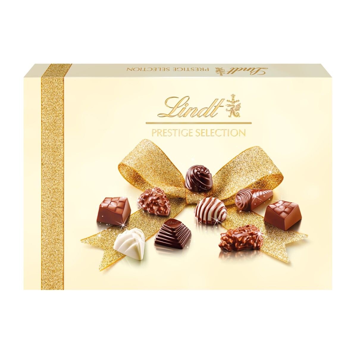 Lindt Prestige Selection bonboniéra s mléčnými, bílými a hořkými pralinky 345g