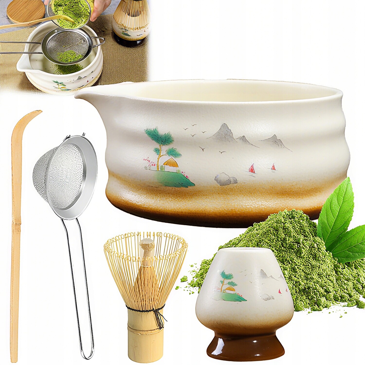 Startovací Sada pro Matcha pro začátečníky a nadšence, keramická