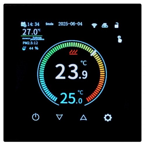 Chytrý termostat AURATON Octa WiFi černý