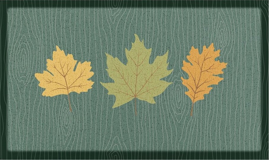 Rohožka 40x70 cm Autumn Leaves on Green – Artsy Doormats