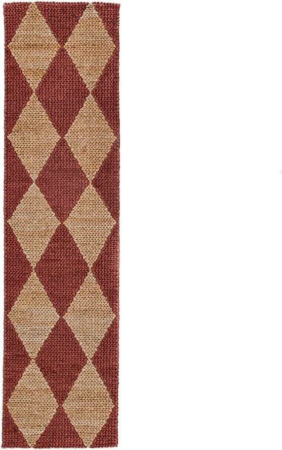 Ručně tkaný běhoun s příměsí juty v terakotové barvě 80x230 cm Effie Diamond – Flair Rugs