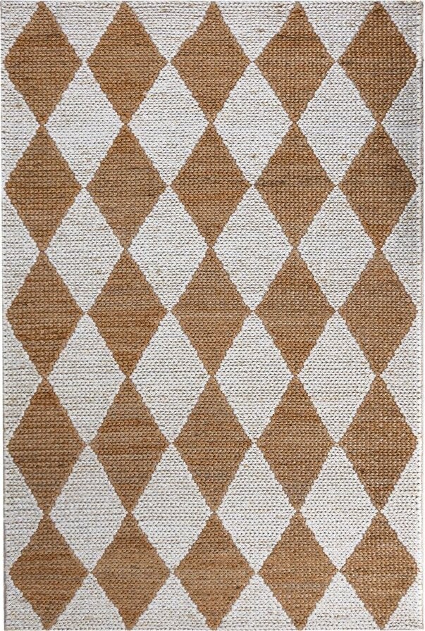 Bílý/v přírodní barvě ručně tkaný běhoun s příměsí juty 60x230 cm Effie Diamond – Flair Rugs